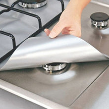 FairOnly 4PCS Foil Gas Stufa Copertura Riutilizzabile Alluminio Protector Liner Clean Mat Pad Necessities