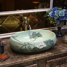 Lavabo Ovale da Bagno Retro Creative Jingdezhen Ceramic Hotel Lavabo antispruzzo Lavandini Bagno