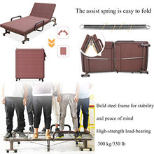 XJAXY Letto Pieghevole Portatile Singolo Sleeper Bed W/Ruote per Il Campeggio Ufficio Nap, Ospite Regolabile Letto Divano Letto, Multi-Function Convertibile Sleeper Bed