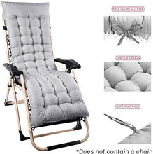 Cuscino Imbottito per Poltrona Sdraio Relax 170x48cm Antiscivolo Cuscino Imbottito per Sedia a Sdraio Dondolo Cuscino in Cotone per Interno ed Esterno da Giardino (Grigio, 170x48cm)