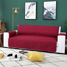 PETCUTE Copridivano Fodera per Divano Moderno Salvadivano Protezione per divani Divano Protector 3 posti Vino Rosso