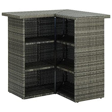vidaXL Set Bar da Giardino 4pz con Cuscini in Polyrattan Grigio