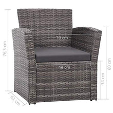 FAMIROSA Set Divani da Giardino 4 pz con Cuscini in Polyrattan Grigio-4420