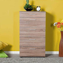 we point Cassettiera 5 Cassetti Maniglie Laterale Rovere 55x43xh.107 Cm