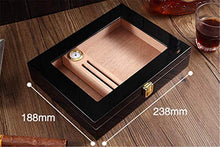 TGhosts Cigar Humidor, Fatto a Mano Cigar Humidor, Cedar Cigar Box Desktop con umidificatore e igrometro, Vetro Top