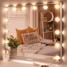 HFFFHA Specchio per Il Trucco con luci Specchio per Il Trucco Grande con 14 lampadine a LED dimmerabili e Specchio cosmetico con ingrandimento 10X Rimovibile