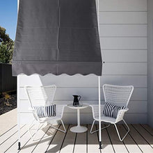 GOTOTOP - Tenda parasole retrattile per finestre, 300 x 120 cm, altezza regolabile 2-3 m, per esterni, per balcone e terrazza, colore: grigio