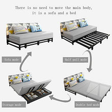 Camera Divano Letto Matrimoniale,Seduta E Letto 2 In1 Divano Contenitore Pieghevole Multifunzionale in Legno Massello Letto Convertibile,Imbottitura in Spugna Divano Mobili Comodo Cuscino,Grigio,0.9M