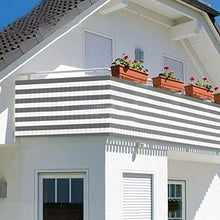 Telo Frangivista per Balcone, Occlusione Visiva Parabrezza Privacy Shield Ringhiera Decorativo Schierandosi in Metallo Passacavo con Coulisse,Grigio,1×8M