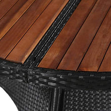 FAMIROSA Set da Pranzo da Giardino 7 pz in Polyrattan e Acacia Nero-3946