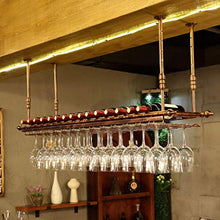 FWZJ Wine Lovers/Wine Holder Retro Ceiling-Type Wine Racks Wine Bottle Holder Wine Glass Racks Adjustable Height Rack Goblet Stemware Racks/Floating Wine Shelf/Hanging Wine Holder