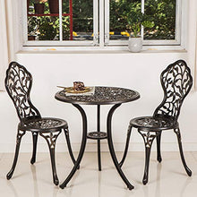 CGBF-Set Bistrot da Esterno,Set per Terrazza da Giardino in Alluminio Pressofuso,2 Sedie e Tavolo