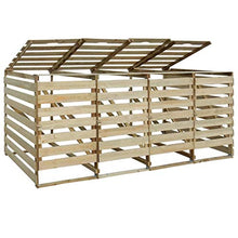 SKM Copribidone Quadruplo in Legno di Pino Impregnato 240 L