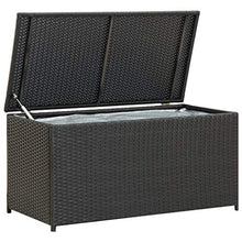 Lechnical Box da Giardino Poly Rattan Giardino Scatole della Spazzatura Magazzino Scatola del Dispositivo - Resistente alle intemperie e ai Raggi UV 100 × 50 × 50 cm Nero