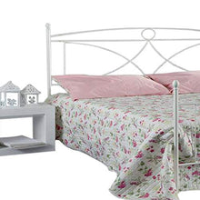 WEBMARKETPOINT Letto Una Piazza E Mezza in Ferro Battuto Verniciato Bianco 126x203xh.130