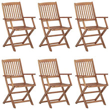 vidaXL Sedie da Giardino Pieghevoli 6 pz con Cuscini Massello Acacia