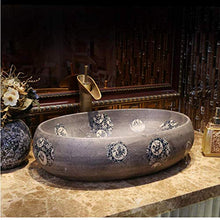 Lavabo da appoggio Ovale in Ceramica da Bagno in Porcellana