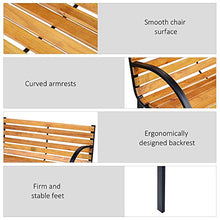 Panca da Giardino 2 Posti 122x60x80 cm in Legno e Acciaio Nero