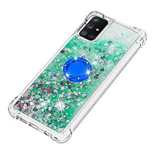 Custodia Samsung Galaxy A71 5G Squillo della Base del Telefono TPU Brillantini Diamond Liquido Telefono Bumper Case（Amore Verde）