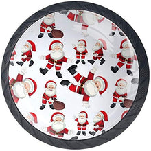 Modello di Natale rosso di Babbo Natale Pomelli per Porta Set di 4 Pomelli per Mobili Manopole per Cassetti Cucina Armadio Vetro