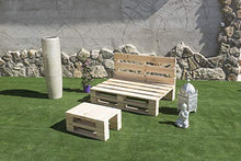 Divano in pallet, levigato e piallato, da 120 cm x 80 cm, per interni/esterni, naturale, con poltrone in pallet