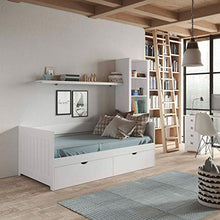 Letto con cassetti laccato bianco da 90 x 190 cm