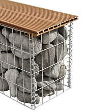 pro.tec] Panchina gabbione Marrone Chiaro di Alta qualitá con Sedile in WPC (Teak)