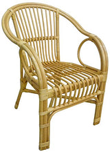 Savino Fiorenzo Poltrona Sedia Selangor in Vimini bambù Rattan e giunco Naturale con Cuscino per casa Salotto Giardino