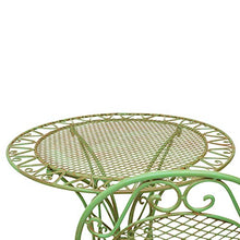 Tavolo da Giardino + 2X Sedia in Ferro mobili da Giardino in Stile Antico Verde