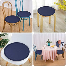 Cuscino circolare per sedia con cravatte, 4 pezzi, coprisedia rotondo, sfoderabile, per interni ed esterni, per patio, bar, bar, bar, antiscivolo, per bambini, senza sedia (blu, 30 cm)