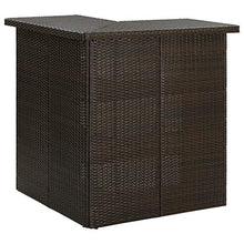 FAMIROSA Tavolo da Bar ad Angolo Marrone 100x50x105 cm in Polyrattan