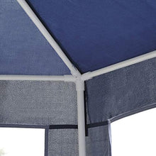 Outsunny Gazebo Esagonale Moderno e Versatile da Giardino in Tessuto e Metallo 195×245cm Blu Bianco