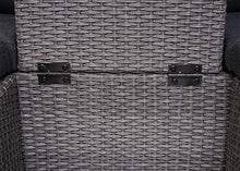 Mendler Salottino da Esterno HWC-J37 Intreccio polyrattan Acciaio Spun Poly Grigio Cuscini Antracite