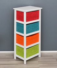 ts-ideen GmbH Mobiletto Bianco con Quattro ceste in Arancio, Verde, Blu e Rosso. Nuovo