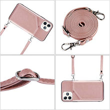 Lanyard - Custodia per carte di credito per iPhone 11 Pro Max (6,5 pollici), colore: Oro rosa
