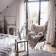 LKITYGF Allegro Pantaloni da attaccatura da Interno e da Esterno Sedile per Oscillazione 2 Cuscini Incluse con Tasca per Camera da Letto Grande Sedia Amaca Morbida e kidshammock