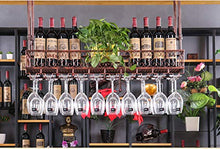 lanying Scaffale di Vetro per Vino,Portabottiglie da Vino sospeso a Testa in Giù, portabottiglie da Bar per casa-Nero_60 * 25 cm