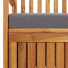 Panchina da giardino con vano portaoggetti e supporto, 170 cm, in legno di acacia