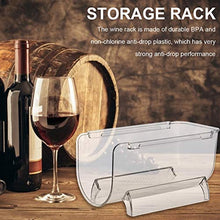 Scaffale, organizer trasparente per bottiglie di vino, impilabile, in plastica per ripiani da cucina, dispensa, frigorifero.