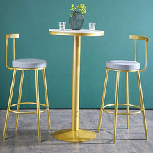 Olz Sgabelli da Bar, Cucina Bar Set con Cornice in Oro Metallo e Pelle Arte Schienale del Sedile di Stile Industriale ad Alta Retro Cafe Reception Cassiere Sgabelli,B Pink,65CM
