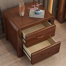 H-CAR Elegante Comodino in Legno massello, Comodino, Comodino con Design Moderno a Doppio cassetto