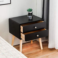 POPSPARK Comodino con cassetto, Comodino Moderno, tavolino/Comodino in MDF per Mobile Camera da Letto (Nero, 42×32×50CM)