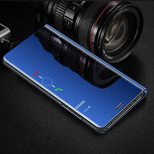 Saceebe Compatibile con Galaxy S10 plus Custodia pelle Cover a libro Specchio Mirror effect Electroplating Plating Portafoglio Flip Case Custodia in pelle Anteriore e posteriore Bumper Cover,blu