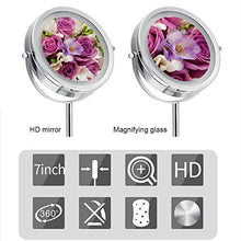 Specchio a LED con Specchio Luminoso a LED Specchio Doppio da 7 Pollici con ingrandimento 10 Volte Ingrandimento a 360 ° con Lampada