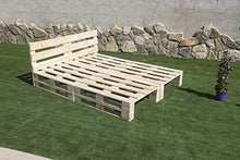 Letto a balinese con testiera, mod. Petis, 2 x 1,40 m, naturale