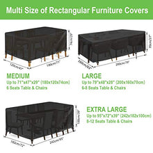 YUYO Copritavolo Tavolo da Esterno Impermeabile Copri tavolo e Sedie da Esterno Robusto Copertura Mobili Giardino Rettangolare - 242x182x100CM, Nero