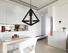 E27 Sospensione Gabbia Lampadario Metallo Retrò Lampada a Sospensione Creativo Lampadario a Soffitto(Nero)