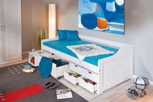 Esidra Beacon Letto con Vani Contenitore e Casetti, Bianco, Singolo, 97x206x70 cm, vetro