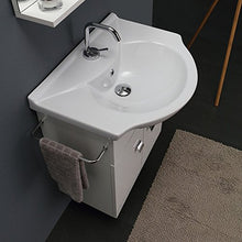 Kiamami Valentina MOBILE BAGNO BIANCO ECONOMICO DA 56 CM + LAVABO, SPECCHIO E LUCE