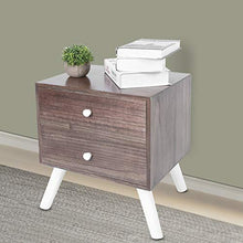 Comodino da notte per camera da letto, tavolino ausiliare in stile retrò con 2 cassetti, 43 x 35 x 50 cm